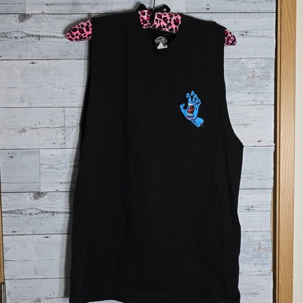 Santa Cruz Black Graphic Cutoff Tshirt Size Medium